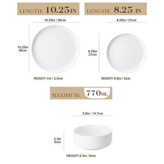 Luna 18 Piece Dinnerware Set