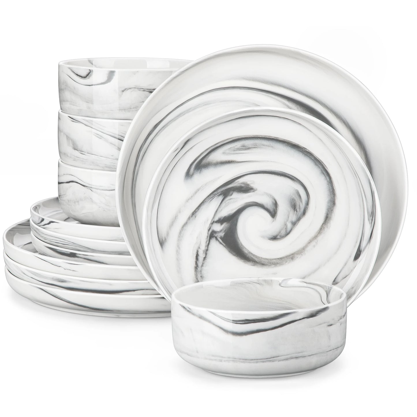 MALACASA 24 Piece Dinnerware Set