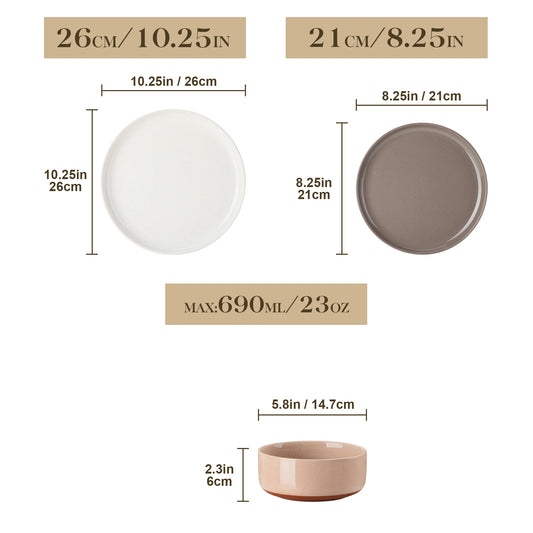 TARA 12/24 Pcs Dinnerware Set