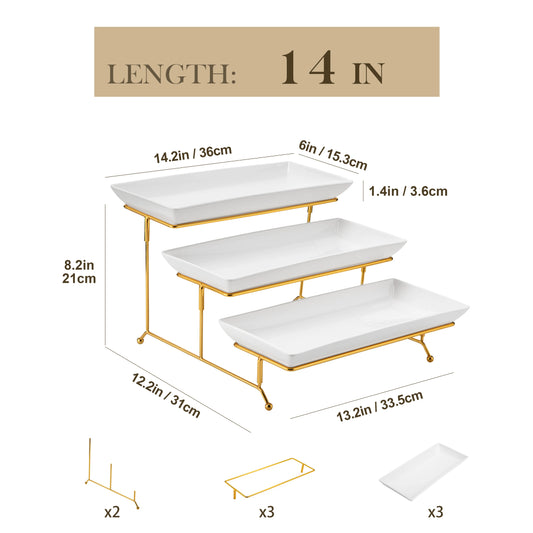 3 Tier White Server With Plates