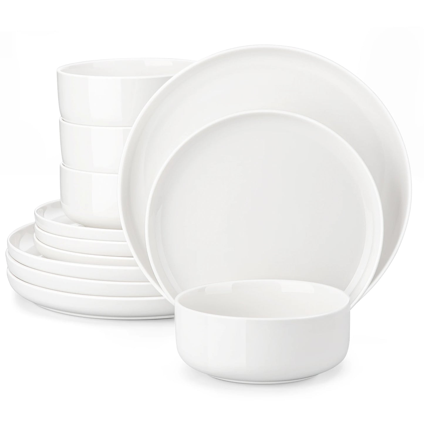 MALACASA Piece Ceramic Porcelain Dinnerware Set of 4