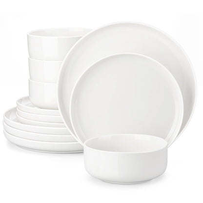 MALACASA Piece Ceramic Porcelain Dinnerware Set of 4