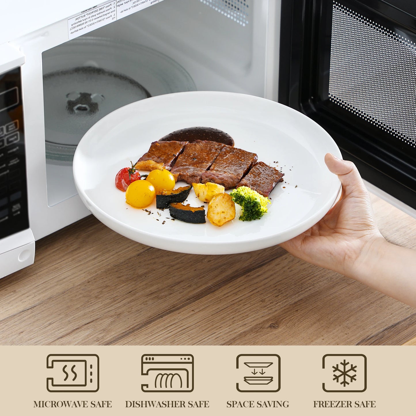 MALACASA Piece Ceramic Porcelain Dinnerware Set of 4