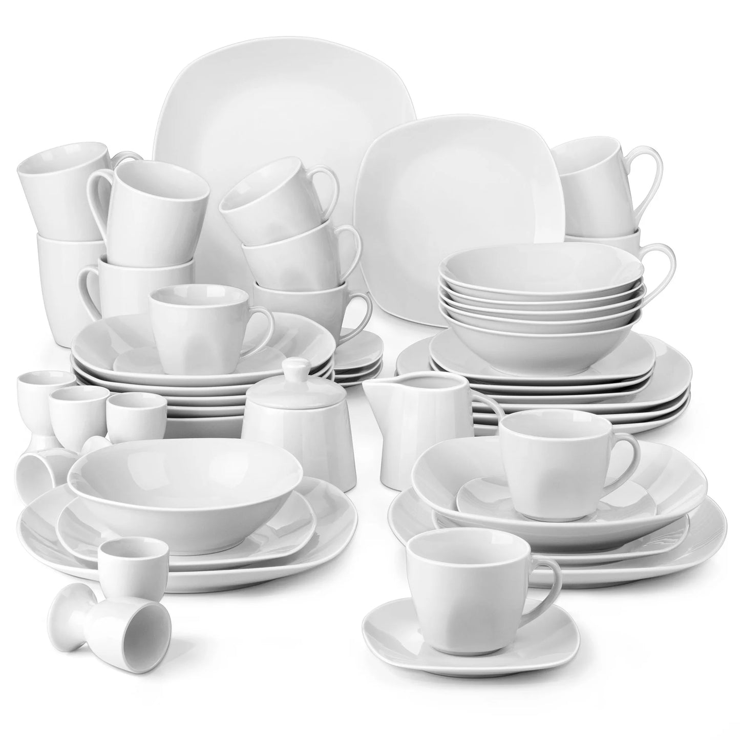 MALACASA Series Elisa 50-Piece Tableware Dinner Set with 6