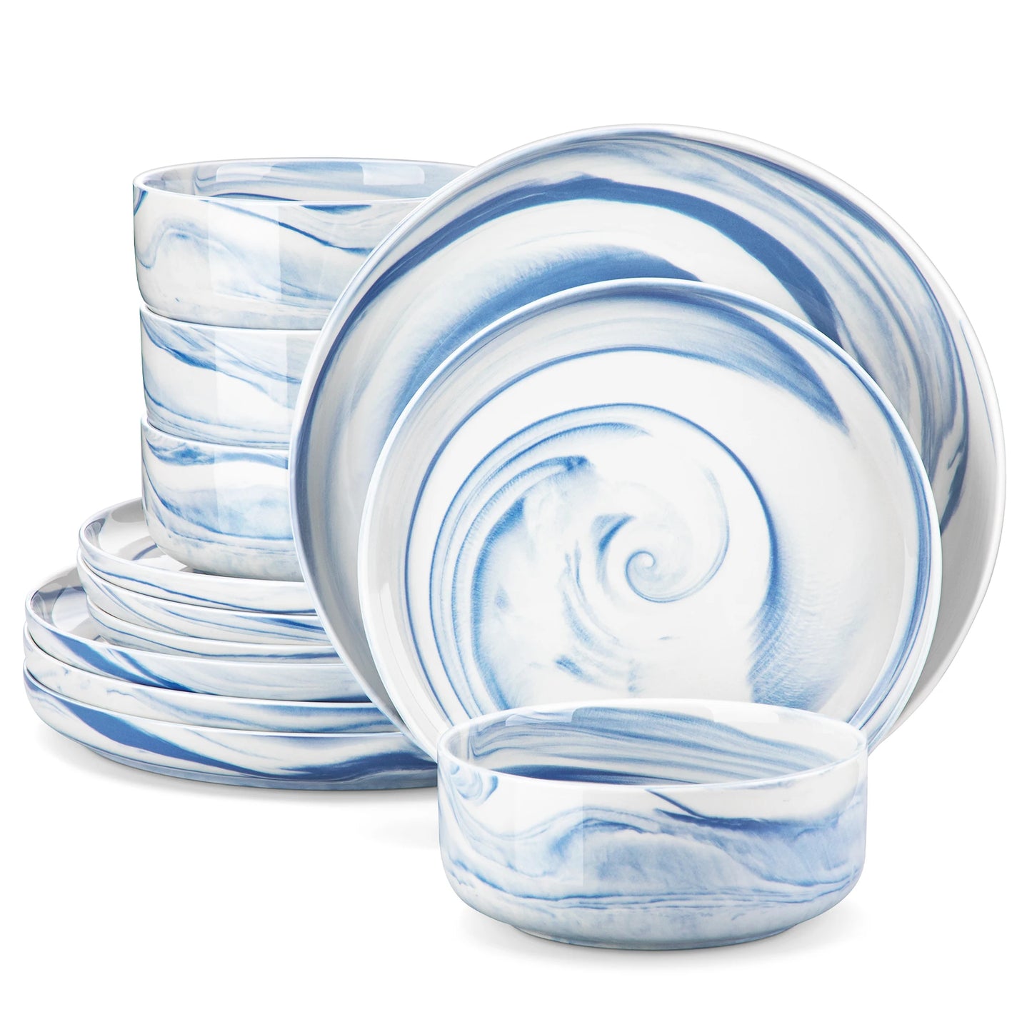 MALACASA 24 Piece Dinnerware Set