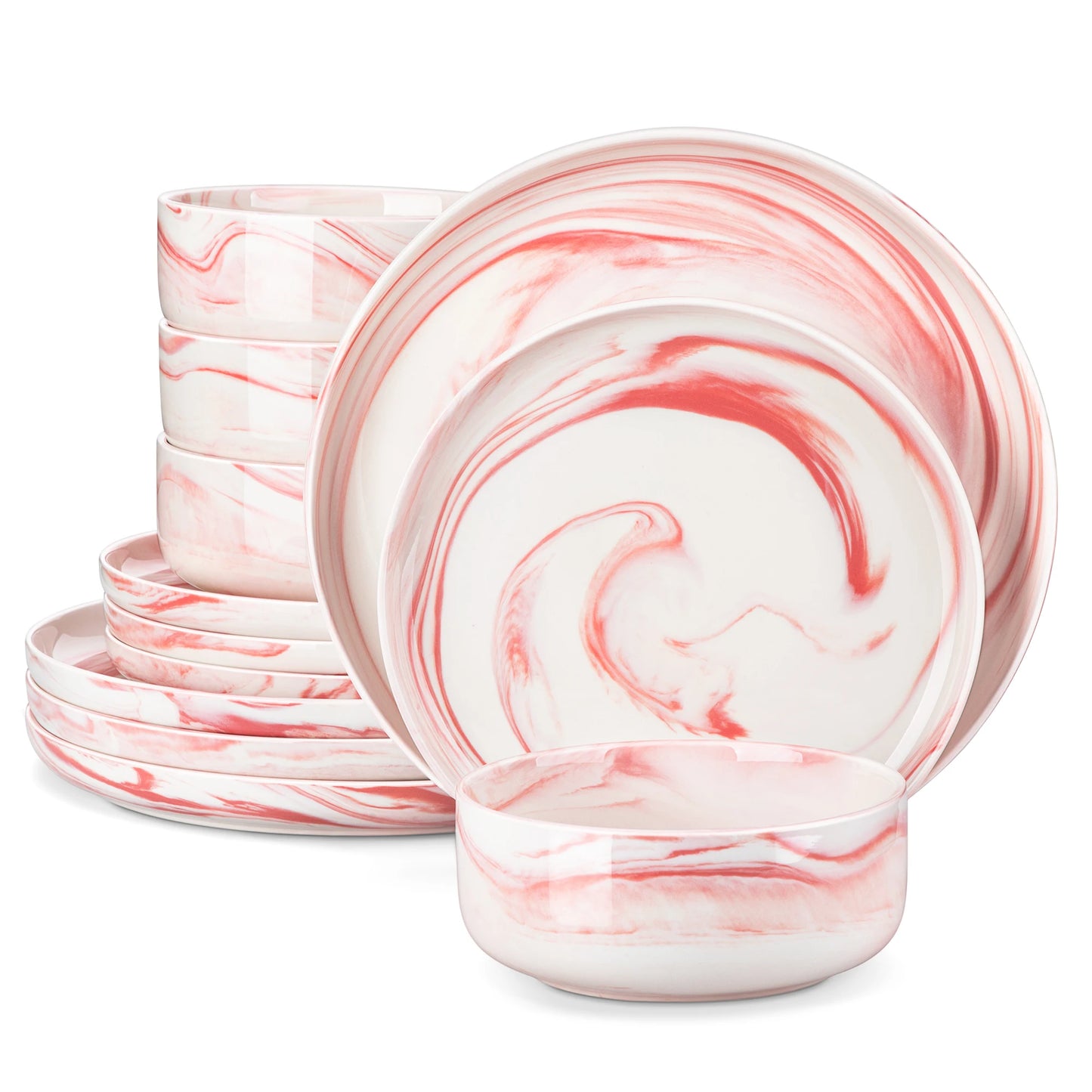 MALACASA 24 Piece Dinnerware Set