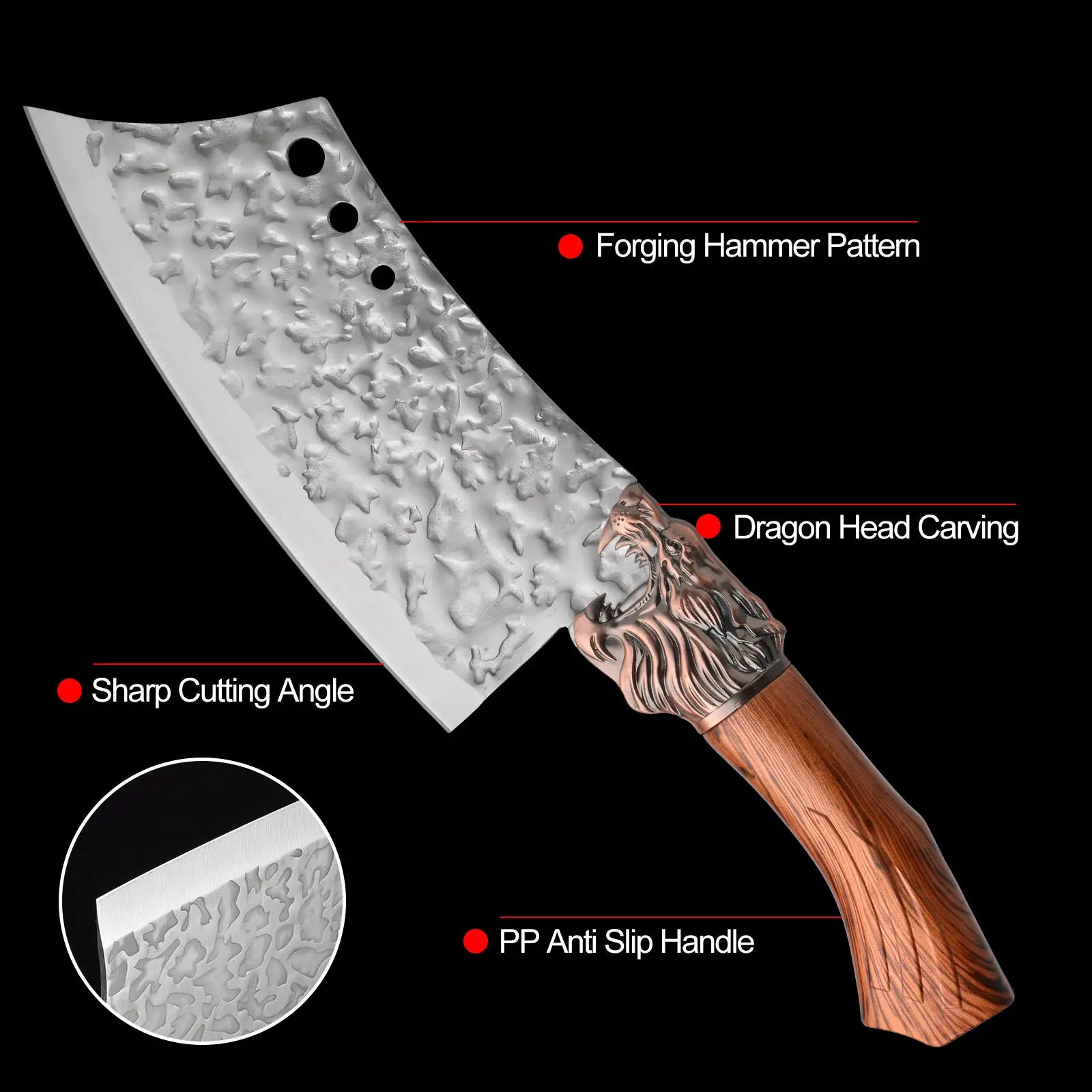 High Quality Stainless Steel Luxury Kitchen Knife Seven-Piece Chinese Kitchen Knife Butcher Set