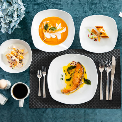 MALACASA Series Elisa 50-Piece Tableware Dinner Set with 6