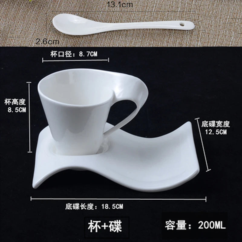 European Ceramic Espresso Coffee Cup with Spoon & Holder