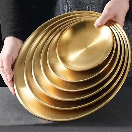 Gold Silver Tray Stainless Steel