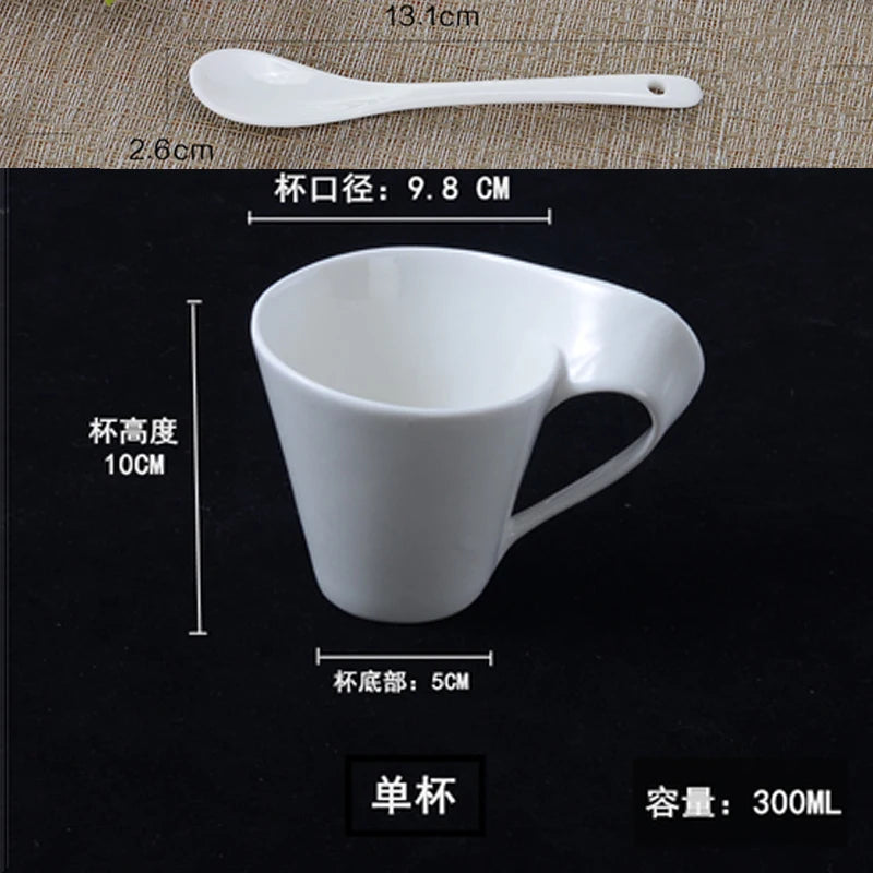 European Ceramic Espresso Coffee Cup with Spoon & Holder