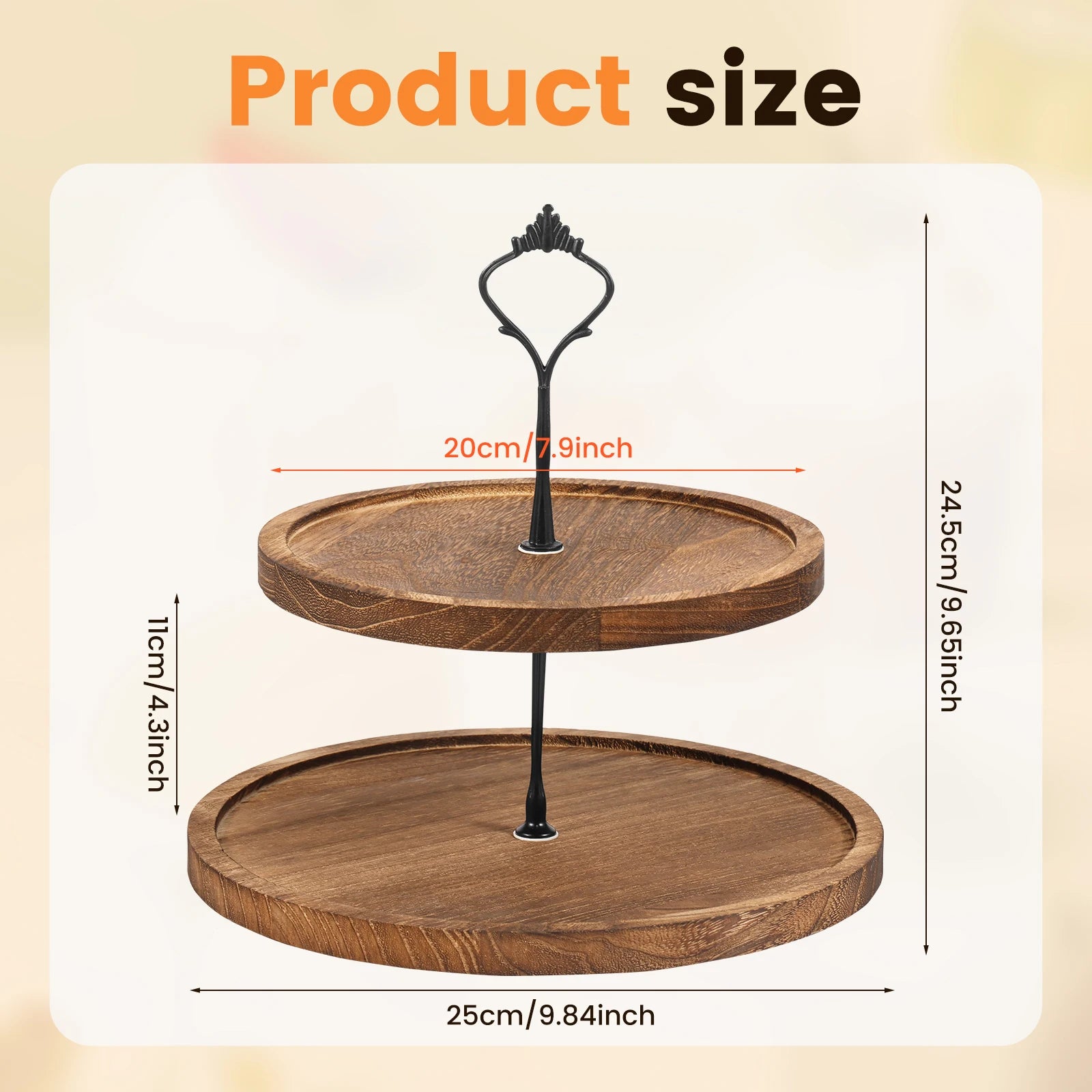 2/3-Layer Wooden Cupcake Stand Round Tiered Cake Display Stand For Birthday Party Dessert Table Fruit Plate Display Tray NEW