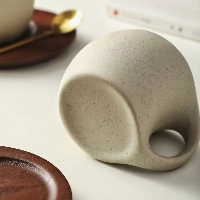 Simple Ceramic Coffee Cup with Saucer
