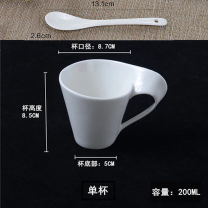 European Ceramic Espresso Coffee Cup with Spoon & Holder