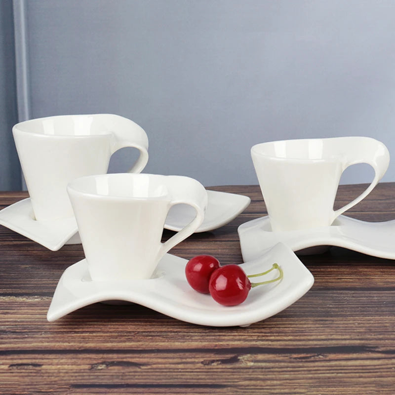 European Ceramic Espresso Coffee Cup with Spoon & Holder