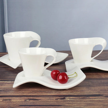 European Ceramic Espresso Coffee Cup with Spoon & Holder