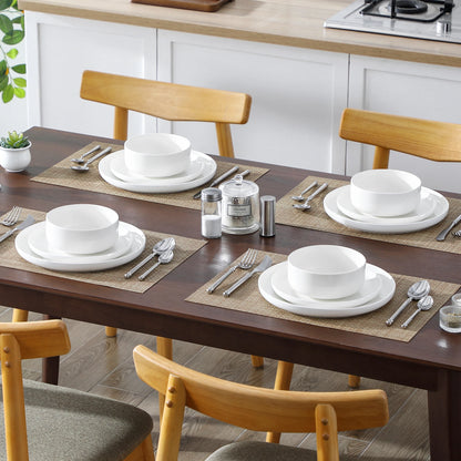 MALACASA Piece Ceramic Porcelain Dinnerware Set of 4