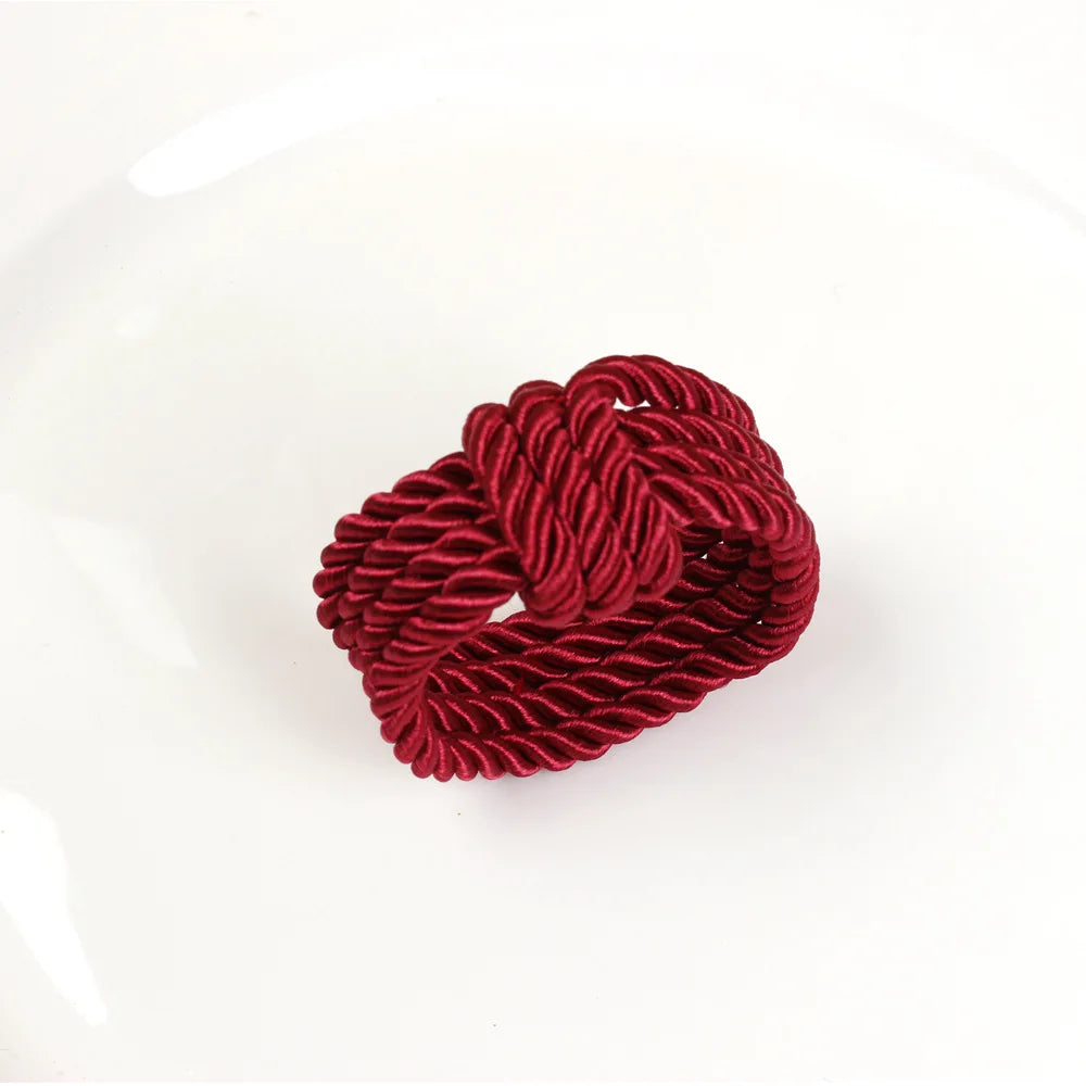 Circle Woven Rope Napkin Ring Christmas Decoration Solid Color Napkin Buckle Restaurant Bar Wedding Home Table Accessories