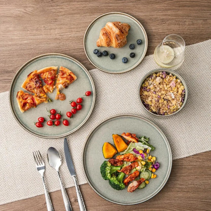 Handmade Reactive Glaze Stoneware Ceramic Dinnerware Set