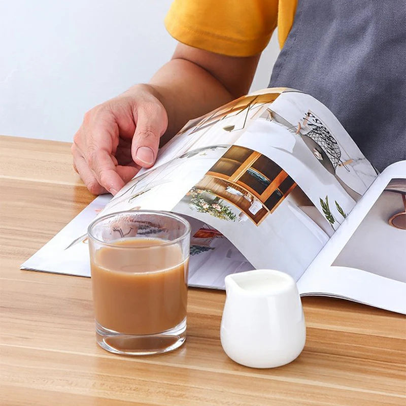 White Ceramic Milk Creamer Pitcher