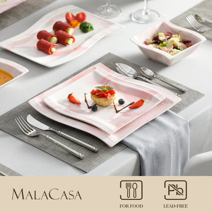 Flora Marble Blue 26 Piece Dinnerware Set