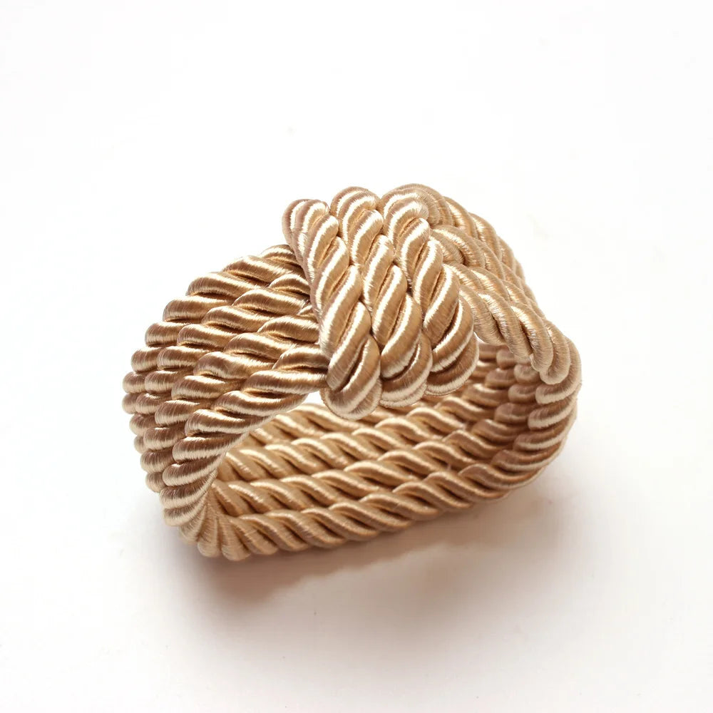 Circle Woven Rope Napkin Ring Christmas Decoration Solid Color Napkin Buckle Restaurant Bar Wedding Home Table Accessories