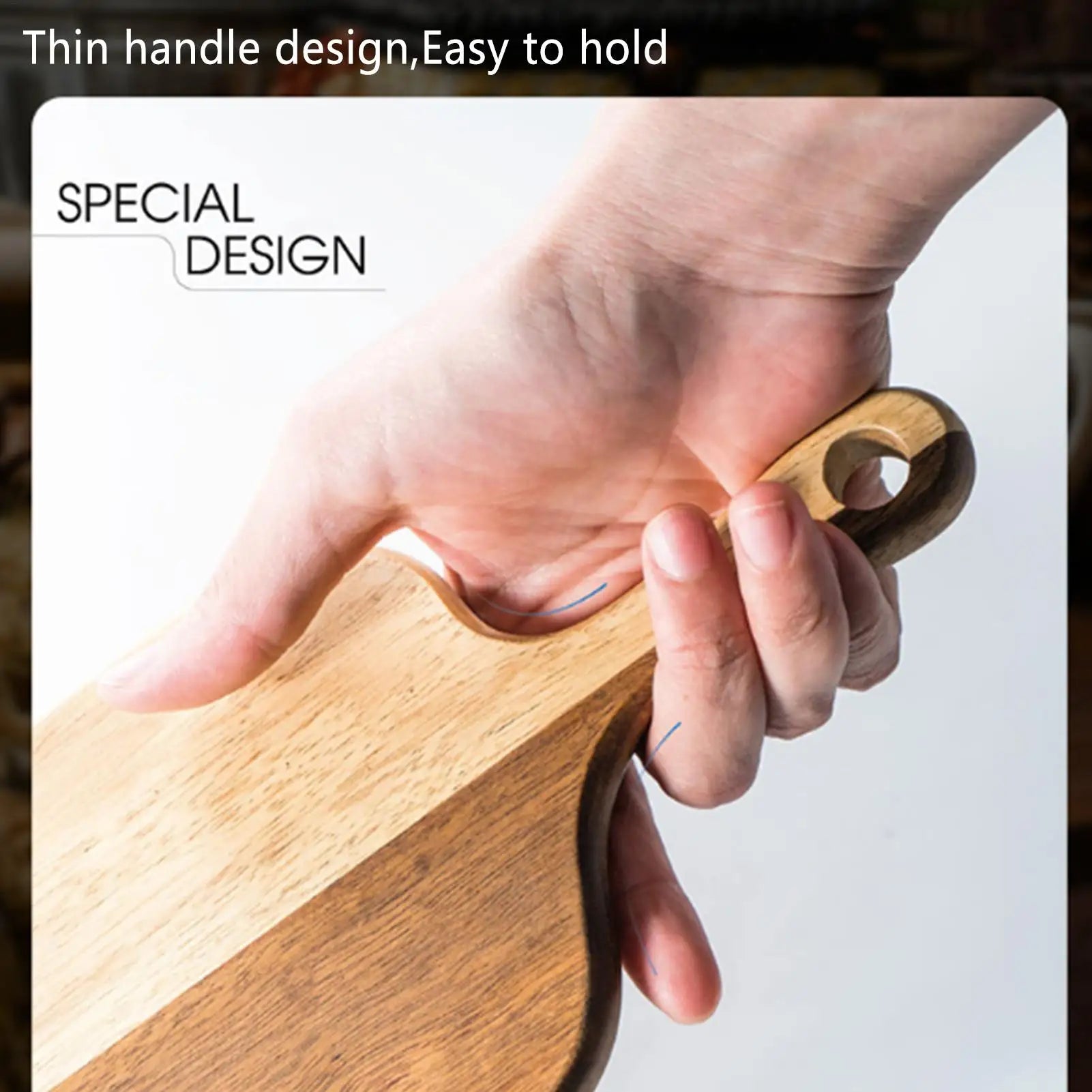 Wooden Cutting Boards for Kitchen Wooden Charcuterie Board with Handle Double-Sided Serving Plates for Kitchen Cheese Commercial