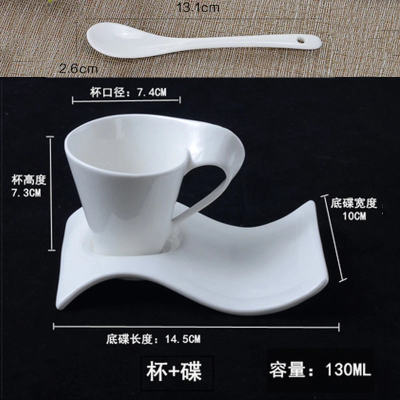 European Ceramic Espresso Coffee Cup with Spoon & Holder