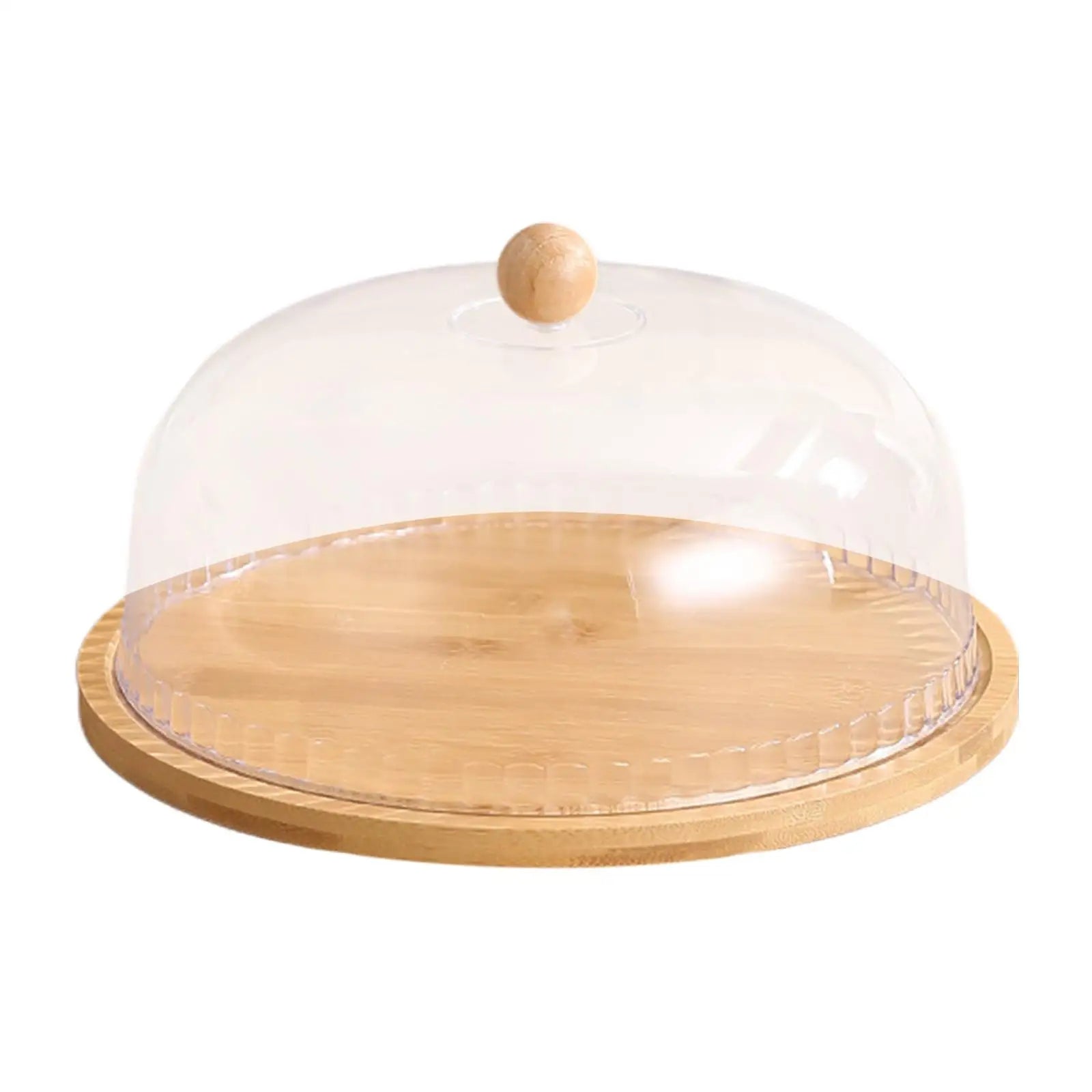Cake Stand with Dustproof Dome Lid Bread Cheese Holiday Treat Multiuse Covered Platter Dessert Display Plate Cake Holder Tray