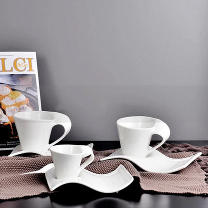 European Ceramic Espresso Coffee Cup with Spoon & Holder