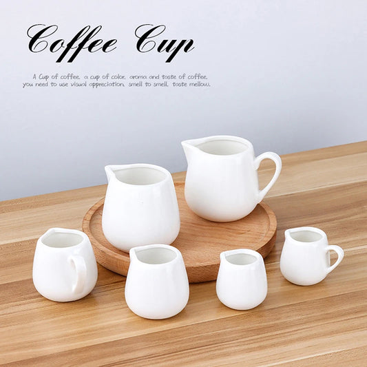 White Ceramic Milk Creamer Pitcher
