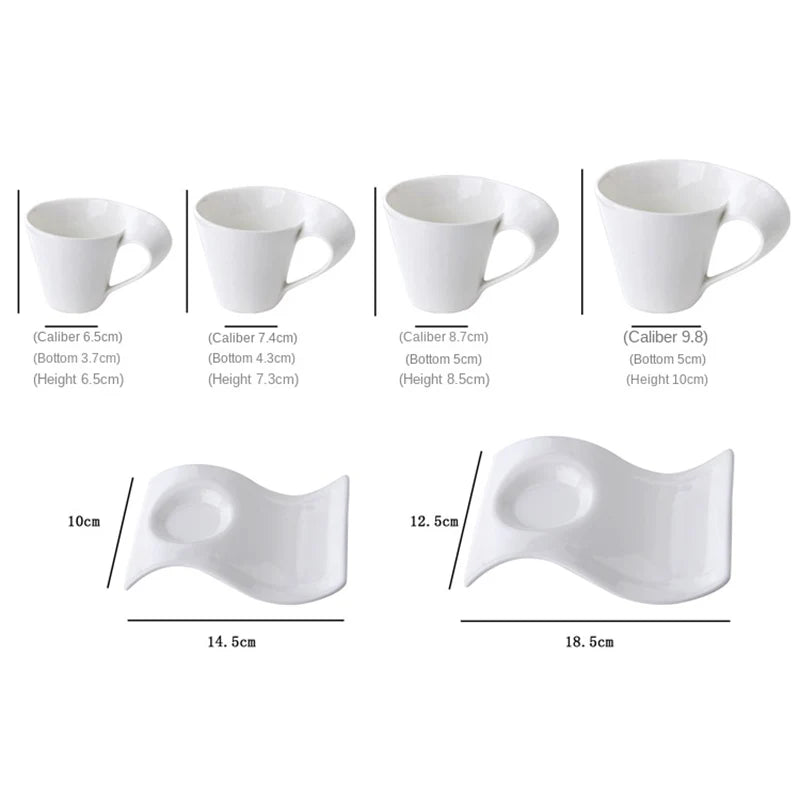 Creative Wavy Ceramic Espresso Cup