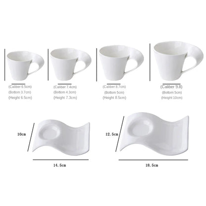 Creative Wavy Ceramic Espresso Cup