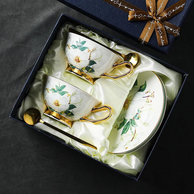 Luxury Ceramic Bag-Shaped Coffee Mug with Saucer