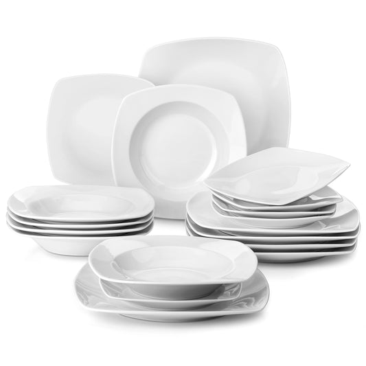 MALACASA JULIA 18-Piece Classic Porcelain Dinnerware Set