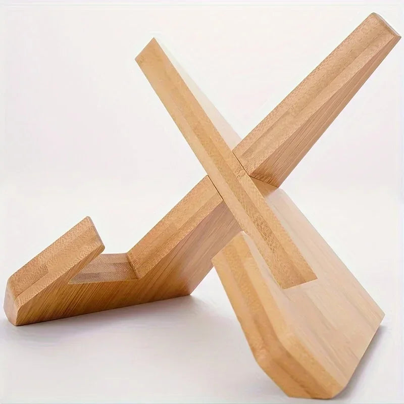 1pcs Wooden Cookbook Stand Flat Stand Base Kitchen Cookbook Stand Reading Stand Wooden Record Stand Resding Stand