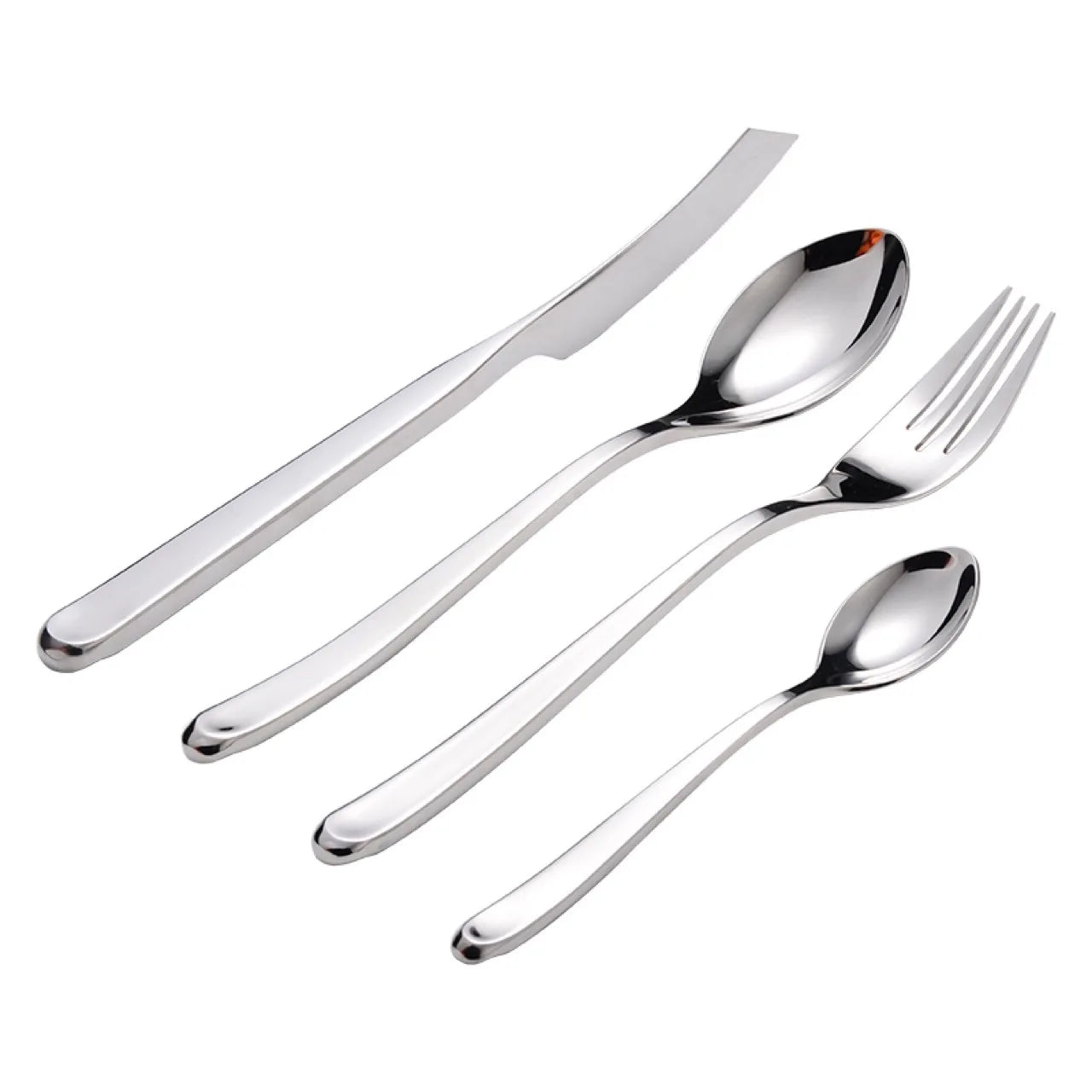 High Quality Silver Cutlery 304 Stainless Steel Silverware Dinnerware Set Flatware Drop Shipping