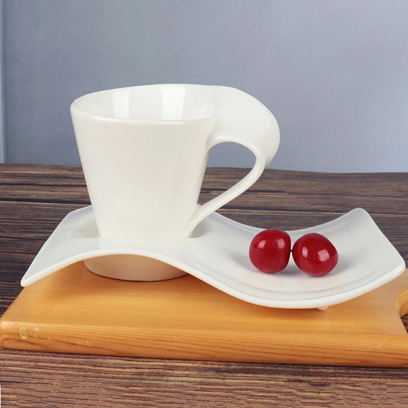 European Ceramic Espresso Coffee Cup with Spoon & Holder