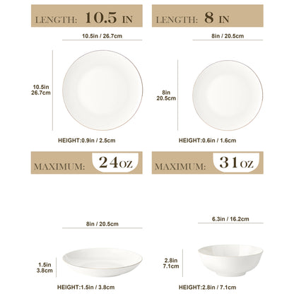 MALACASA 32 Piece Dinnerware Set