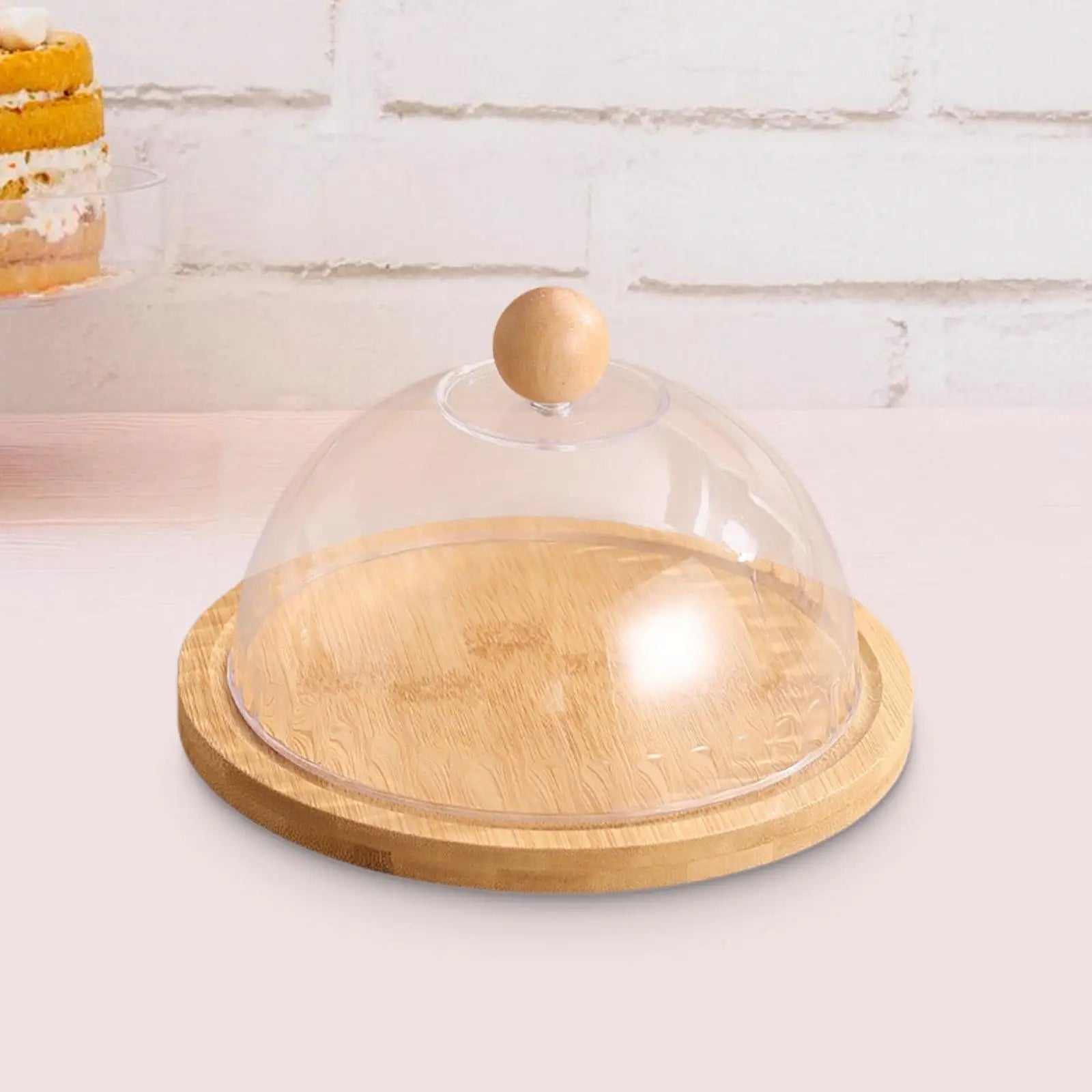 Cake Stand with Dustproof Dome Lid Bread Cheese Holiday Treat Multiuse Covered Platter Dessert Display Plate Cake Holder Tray