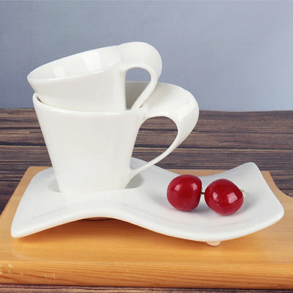 European Ceramic Espresso Coffee Cup with Spoon & Holder
