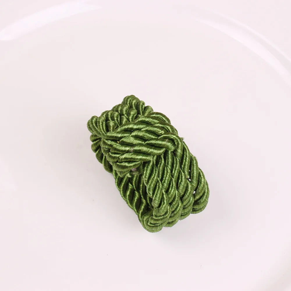 Circle Woven Rope Napkin Ring Christmas Decoration Solid Color Napkin Buckle Restaurant Bar Wedding Home Table Accessories