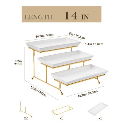3 Tier White Server With Plates