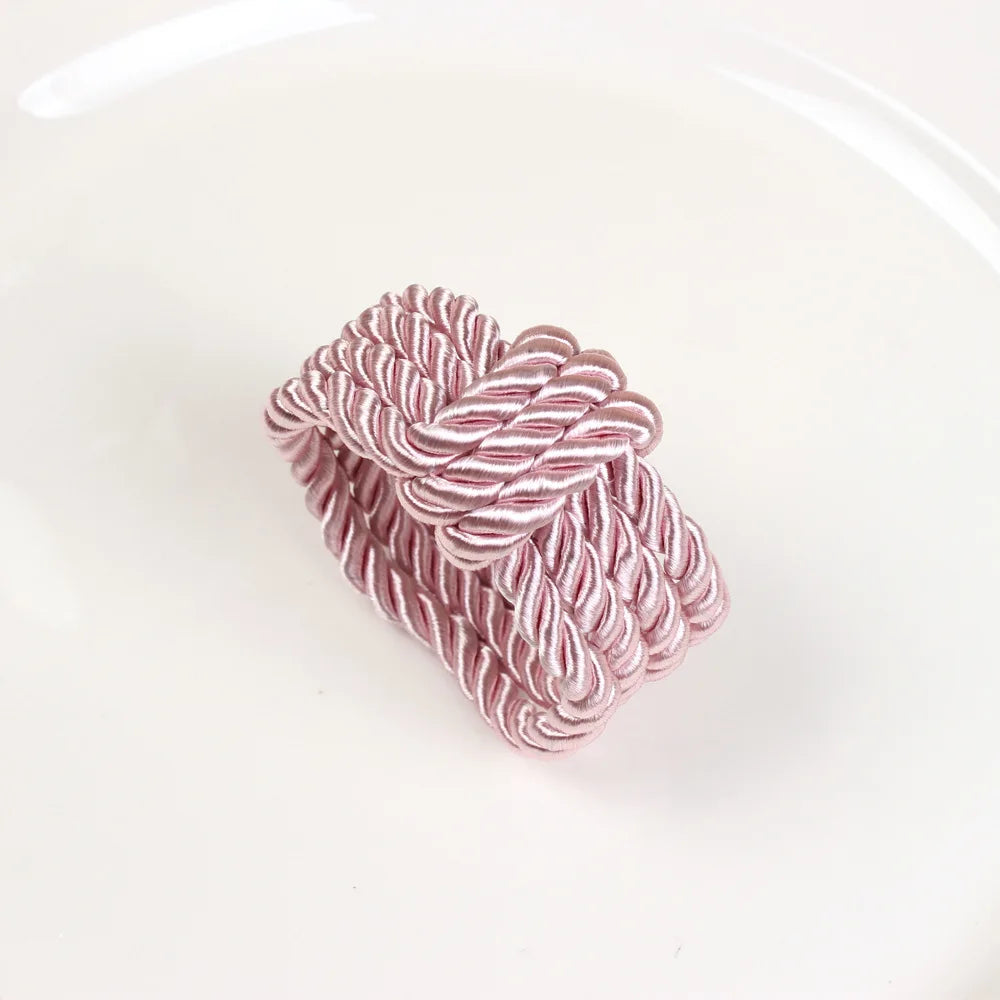 Circle Woven Rope Napkin Ring Christmas Decoration Solid Color Napkin Buckle Restaurant Bar Wedding Home Table Accessories