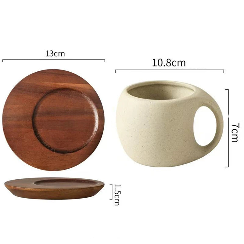 Simple Ceramic Coffee Cup with Saucer
