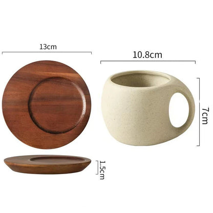 Simple Ceramic Coffee Cup with Saucer