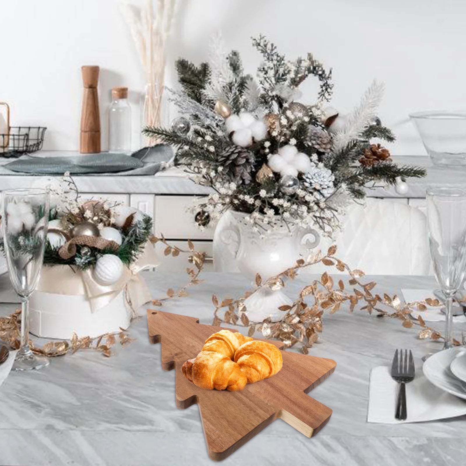 Christmas Tree Cutting Board Charcuterie Board Wooden Plate Butter Board Dessert Plate Shaped Board Kitchen Accessories Dining