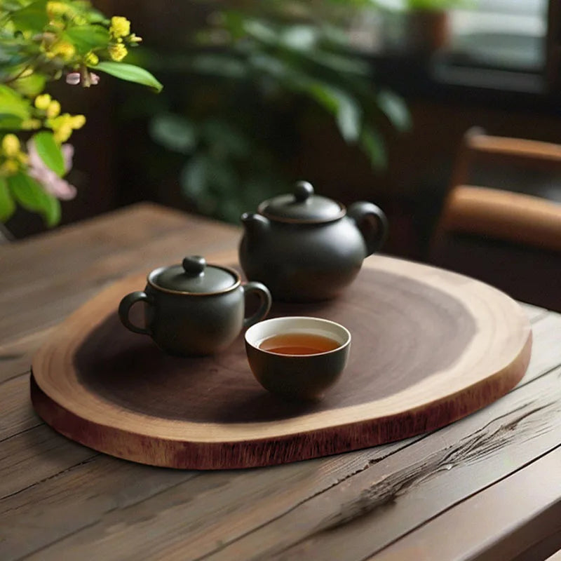 Wooden Chopping Board Natural Acacia Wood Whole Cut Serving Tray Unique Grain Food Safe Multi Use Steak Appetizer Kitchen Tools