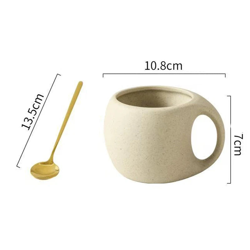 Simple Ceramic Coffee Cup with Saucer