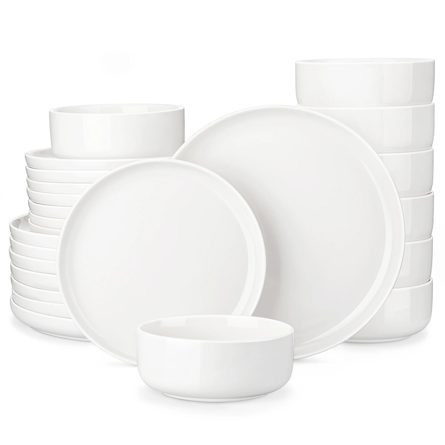 MALACASA Piece Ceramic Porcelain Dinnerware Set of 4